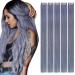 Runature light blue real hair extensions clip 40 cm blue clip in extensions real hair gray blue Seamless hair extension real hair clips remy hair light blue 25g 5pcs color #lightblue 40cm-25g #lightblue