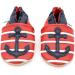 Dotty Fish Soft Leather Baby Shoes for Boys | Non-Slip Suede Soles | Red Anchors | Ages 0-6 Months to 4-5 Years - Buy Online on GoSupps.com