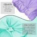 Adjustable Bow-knot Shower Cap Set | Reusable Waterproof Hair Turbans | Cyan Purple Bath Caps for Women & Girls | Ideal for Beauty, Spa, and Travel - Buy Online on GoSupps.com