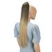 CAISHA 28" Extra Long Straight Ponytail Hairpiece Heat-resistant Synthetic Fibres Ombr Brown Blond H118 ombr brown blond #8T25 H118