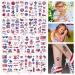 Fourth of July Decorations Tattoos 4th of July Temporary Tattoos Stickers Patriotic Face Tattoos Red White and Blue Accessories for Spirit Week Memorial Day Independence Day  Labor Day