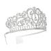 Makone Silver Crystal Crown & Tiara with Comb for Girls/Women - Queen Princess Hair Accessory for Parties, Weddings, Birthdays - Style 6 - Buy Online on GoSupps.com