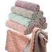 12PCS Kitchen Towels Dish Towels, Coral Velvet Dishtowels, Multipurpose Reusable Dish Cloths, Soft Tea Towels, Absorbent Cleaning Cloths, Double-Sided Microfiber Towel Lint Free Cleaning Rags(Color) Colorful