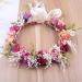 Dazzling Women Flower Crown Headband for Wedding & Festivals - Purple Pink Ivory - Buy Online on GoSupps.com