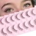 Eyelashes Wispy Natural False Lashes 3D C Curl Eye Lashes Clear Band Short Russian Strip Lashes that Look Like Extensions Reusable Fake Eyelashes Asian Fake Lashes Pack by Goddvenus short lashes