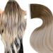 LAAVOO Balayage Tape in Hair Extensions Ombre 18 inch Light Brown to Ash Blonde Mix Platinum Blonde Hair Extensions Tape in Real Human Hair Salon Quality 20pcs 50g 18'' Tape-8/18/60-HOT
