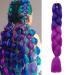 Ombre Braiding Hair 24inch Jumbo Braids High Temperature Fiber Synthetic Hair Extension 1pc 100g for Twist Braiding Hair Royalblue to Lilac