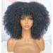 CurlCoo Short Curly Afro Wig with Bangs for Black Women - 14 Inch Synthetic Heat Resistant Full Wig in Black - Buy Online on GoSupps.com