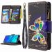 Miagon 9 Card Slots Leather Case for Huawei Y5 2019 Colorful Zipper Flip Case Wallet Case Mobile Phone Case PU Leather Case Protective Case Diamond Butterfly Huawei Y5 2019 Diamond Butterfly