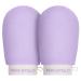 PEACHYGLO Deep Exfoliating Glove for Body 2pc - Shower Scrubbing Mitt for Softer Illuminate Skin, Dead Skin Remover for Women, Silky Smooth Skin Purple 2pc