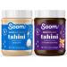 Soom Foods Sweet Tahini Paste Two Flavor Sampler: (1) Chocolate 12oz and (1) Vanilla Bean 11oz | Silky Smooth Texture in Baking, Desserts, and Hummus | Vegan, Nut-Free, Gluten-Free