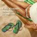 Mnsruu Peacock Feather Flip Flops - Green Sandals | XL Home Slippers for Men & Women | Perfect for Spa Hotel & Travel - Buy Online on GoSupps.com