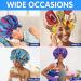 Janmercy African Satin Bonnet 4 Pcs Set - Adjustable Buckle, Double Layer Sleep Cap for Women - Extra Large Reversible Night Hair Bonnets (Retro Style) - Buy Online on GoSupps.com