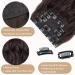 Flvaco 20 Inch Dark Brown Synthetic Clip In Hair Extensions - 6PCS Long Wavy Hairpieces for Women | Thick Double Weft Full Head Extensions (230G) - Buy Online on GoSupps.com