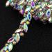 1 Yard Shiny Rhinestone Chain Trim Applique  Bling Crystal Sewing Trim Crafts Bridal Costume Embellishment Chain Trim Sparky Jewelry DIY for Necklace Bags Wedding Parties (AB Color)