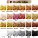 LET'S RESIN Metallic Alcohol Ink Set - 24 Colors | High Concentrated Shimmer Mixatives | Alcohol Paint for Resin Art, Petri, Tumblers & Coasters - Buy Online on GoSupps.com