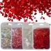 40g Heart Chunky Glitter Flakes Resin Accessories Holographic Red Heart Stars Nail Glitter Sequins Craft Confetti Manicure Tips Sticker Decorations for Resin Art/Acrylic Nails/Makeup/Slime Holographic Heart Star