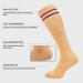 360 RELIEF - Flight Compression Socks Supports | Blood Circulation Travel Work L-XL Beige with 2 Plum Purple lines - Buy Online on GoSupps.com