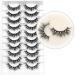 GOSEEK 10 Pairs 3D Fake Eyelashes Mink Lashes Natural Look 100% Handmade Natural Lashes Short False Eyelashes Cat Eye Lashes Pack Reusable False Lashes Soft Wispy Lashes Fluffy Eye Lashes Charming|14-19MM