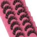 Fanxiton 5D Fluffy Crossed Mink Lashes - 7 Pairs 20mm Faux Mink Eyelashes with Clear Band - Buy Online on GoSupps.com