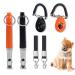 4 Pcs Dog Whistle and Dog Clicker Dog Whistle to Stop Barking for Dogs Professional Recall Dog Training Kit Adjustable Frequencies Dog Whistle with Black Lanyard and Wrist Strap
