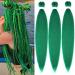 YDDM Pre Stretched Braiding Hair Extensions 32 inch 3packs Extensions Kunsthaar BraId's green hair extension Art hair for braid extension for braids jumbo braids hair (32 inches green#) 81cm-32 inch (3 Pack) green##