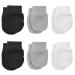 Lusofie 6Pairs Baby Anti Scratch Mittens Newborn Baby Mittens Infant Toddler Gloves Soft Cotton Mittens Gloves for 0-6 Months Baby Boys Girls White + Light Gray + Black