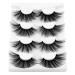 wiwoseo 25MM Lashes False Eyelashes Long Dramatic Faux Mink Fake Eye Lashes Thick Cross Fluffy Volume 4 Pairs Pack X-25MM