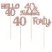 Gyufise 24 Pack Glitter 40th Birthday Cupcake Toppers - Hello 40 Forty Cake Decorations - 40 & Fabulous Picks - Rose Gold RG 40 - Buy Online on GoSupps.com