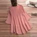Angxiwan Plus Size Pink V Neck Button Blouse | 3/4 Sleeve Lace Hem Tunic Top XXL - Buy Online on GoSupps.com