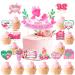 HOWAF 13pcs Happy Mother's Day Cupcake Toppers Pink Floral Mother's Day Cupcake Picks for Mother s Day Cake Decorations Best Mom Ever Cake Topper for Mother's Day Birthday Party Supplies