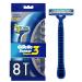 Gillette Sensor3 Simple Mens Disposable Razors, 8 Count 8 Count (Pack of 1)