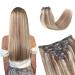 Vlasy Clip in Hair Extensions Human Hair Seamless Hair Extensions Clip in Real Human Hair 7 Pieces Straight Natural Thick Weft Human Hair Clip in Extensions for Women P16/60# 14 Inch(70 g) 14 Inch (70 g) P16/60#