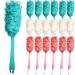 18 Pack Back Scrubber for Shower Loofah on a Stick for Men Women 17 Inch Long Handled Loofah Body Scrubber Shower Pouf Brush for Body Nylon Mesh Bath Sponge for Elderly (Multicolor)