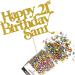 Cakeshop Cake Decoration Pack | Happy Birthday Premium Double Sided Glitter Card Cake Topper Sign & 25g Party Pack of Cake Sugar Sprinkles | Custom Name & Age Cake Decorations (Gold) Non-Prime Glitter Card: Gold