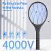 JANMASH Bug Zapper Rechargeable Electric Fly Swatter | 4000V Powerful Grid & Detachable Flashlight | Indoor/Outdoor Use | 3-Layer Safe Mesh - Black - Buy Online on GoSupps.com