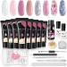 8 Colors Poly Nails Extension Gel | Clear White Pink Poly Nail Gel | Poly Nail Gel Kit Builder | Nail Extension Gel Kit | Multi-Color Set | French Manicure Set