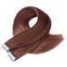 Buy #33 Red-Brown Tape-In Hair Extensions | 100% Remy Real Hair | 50cm | 10 Bricks | Easy Application | Novon Hair Extensions - Buy Online on GoSupps.com