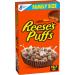 Reese's Puffs Chocolatey Peanut Butter Cereal, Kids Breakfast Cereal Made With Whole Grain Corn, 19.7 oz Family Size Cereal Box 1.2 Pound (Pack of 1)