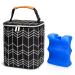 BABEYER BreastMilk Cooler Bag with Ice Pack Fits 4 Baby Bottles Up to 9 Ounce Baby Bottle Bag Fits for Nursing Mom Daycare Black Black-Wave Fits 9 Oz Baby Bottles