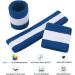 Facath Striped Welding Tape Set | Sport Headband & Terry Bracelet Set for Basketball - Blue & White - Buy Online on GoSupps.com