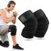 Bear Grips Knee Wraps - Heavy Duty Knee Brace Pair Compression and Elastic Support for Squats Weightlifting Powerlifting - Home Gym Workout Equipment Knee Support for Men and Women (Solid Black)