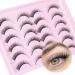 Goddvenus False Eyelashes D Curl Russian Strip Lashes Pack 3D Natural Cat Eye Lashes Wispy Fake Eyelashes Premium False Lashes Thin Cotton Band Fake Lashes 12 Pairs Wispy fox eye