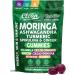 Clean Nutra Moringa Gummies | Pure Moringa Powder Supplement + Ashwagandha Turmeric Spirulina & Ginger Energy Skin Immune & Gut Health Green Superfood - Moringa Capsules Alternative