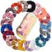 iloovee 20 Pack Velvet Scrunchies for hair Multi-color Scrunchy Hair Ties Ropes Super Elastic Hair Bands Hair Accessories for Women or Ladies or Girls 20 Color
