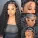 Deep Curly Wear And Go Glueless Wig Human Hair Pre Cut Lace for Beginners 180 Density 5X5 Closure Glueless Lace Human Hair Wig For Black Women Brazilian Lace Front Wigs Human Hair Pre Plucked 16 Inch 16 Inch Deep Curly 5X5 Glueless Wig