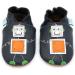 Dotty Fish Soft Leather Baby Shoes for Boys | Non-Slip Suede Soles | Silver Robot Design | 3-4 Years Size - Buy Online on GoSupps.com
