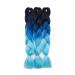 24 Hair Extension Crochet Braids - Synthetic Braiding Hair (3 Pcs/300g) Black to Dark Blue to Light Blue - Buy Online on GoSupps.com
