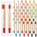 Estune 48 Pcs 5.7 Inch Kids Bamboo Toothbrushes Soft Bristle Toothbrush Individually Wrapped Toddler Toothbrush Manual Tooth Brushes for Kids Adults Home Travel Teeth Oral Supplies  12 Colors
