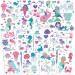 232 Pieces Kids Summer Party Temporary Tattoos Luau Themed Tattoos Mermaid temporary Tattoos Waterproof Tattoo Stickers Summer Fruit Tattoos Beach Mermaid Party Supplies (Mermaid Style)